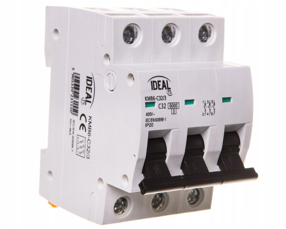 

Wyłącznik nadprądowy 3P C 32A Ac KMB6-C32/3 23155