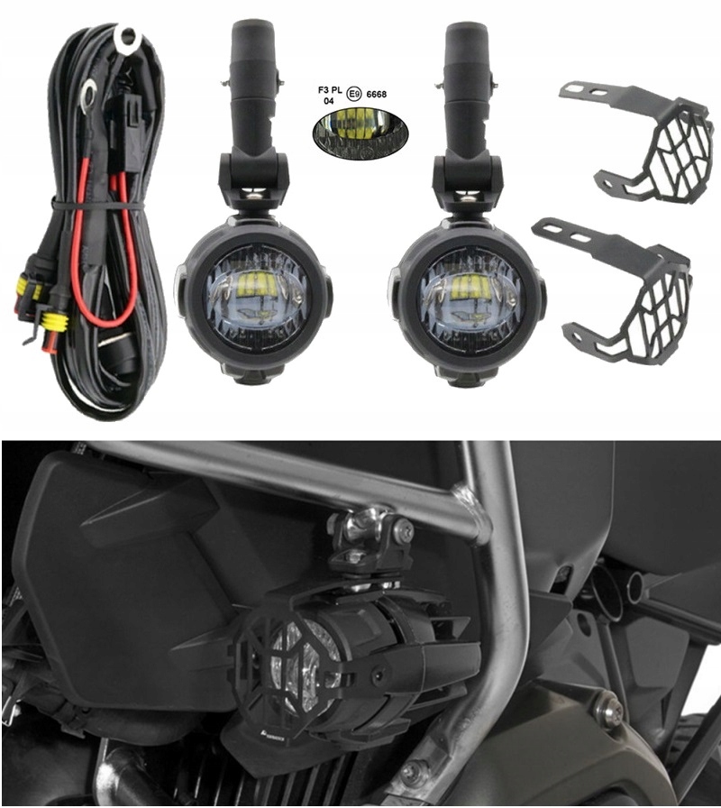 Halogénová Led Lampa Pre Motocykel 40W, Homologácia E9