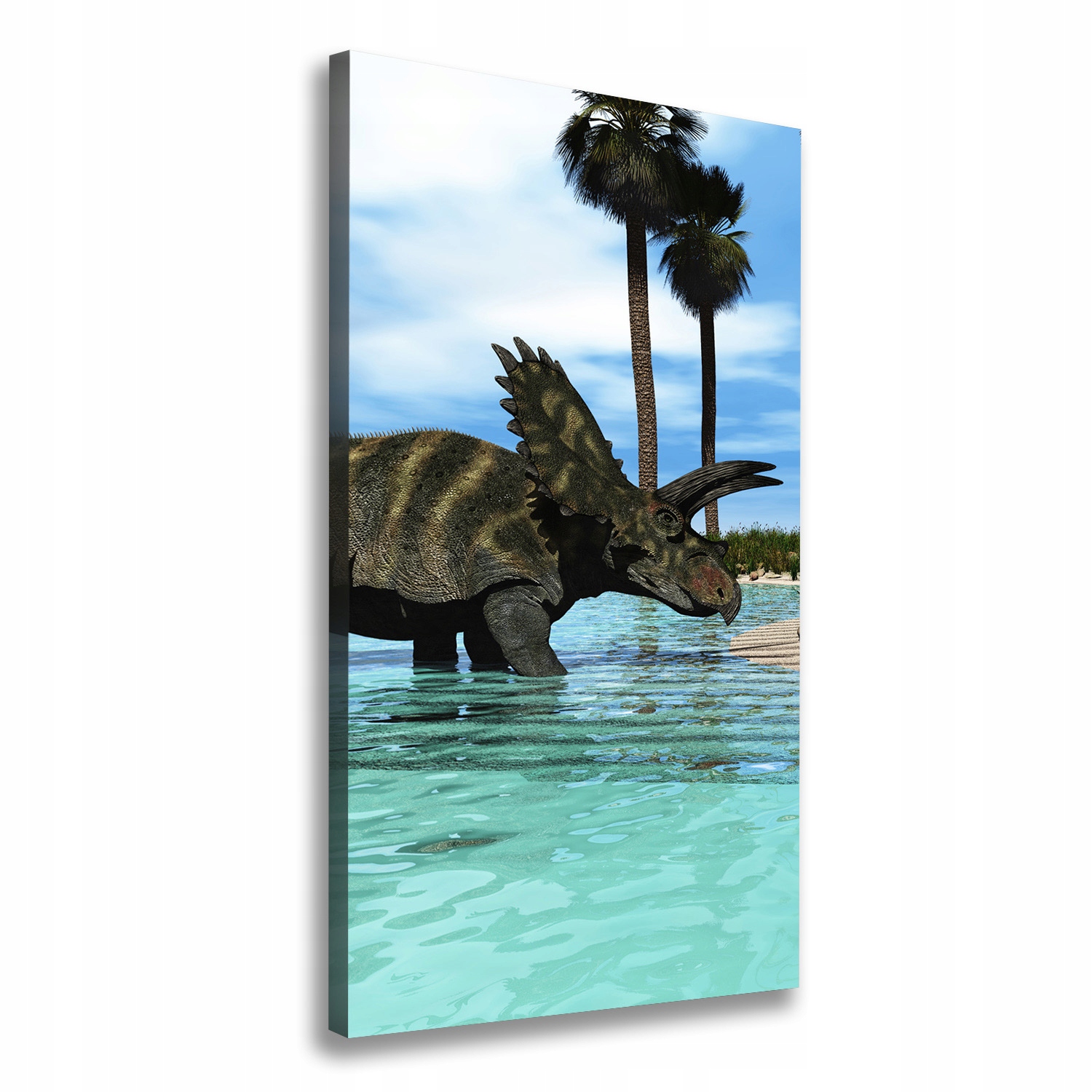 

Foto obraz na płótnie Dinozaury na plaży 70x140 cm