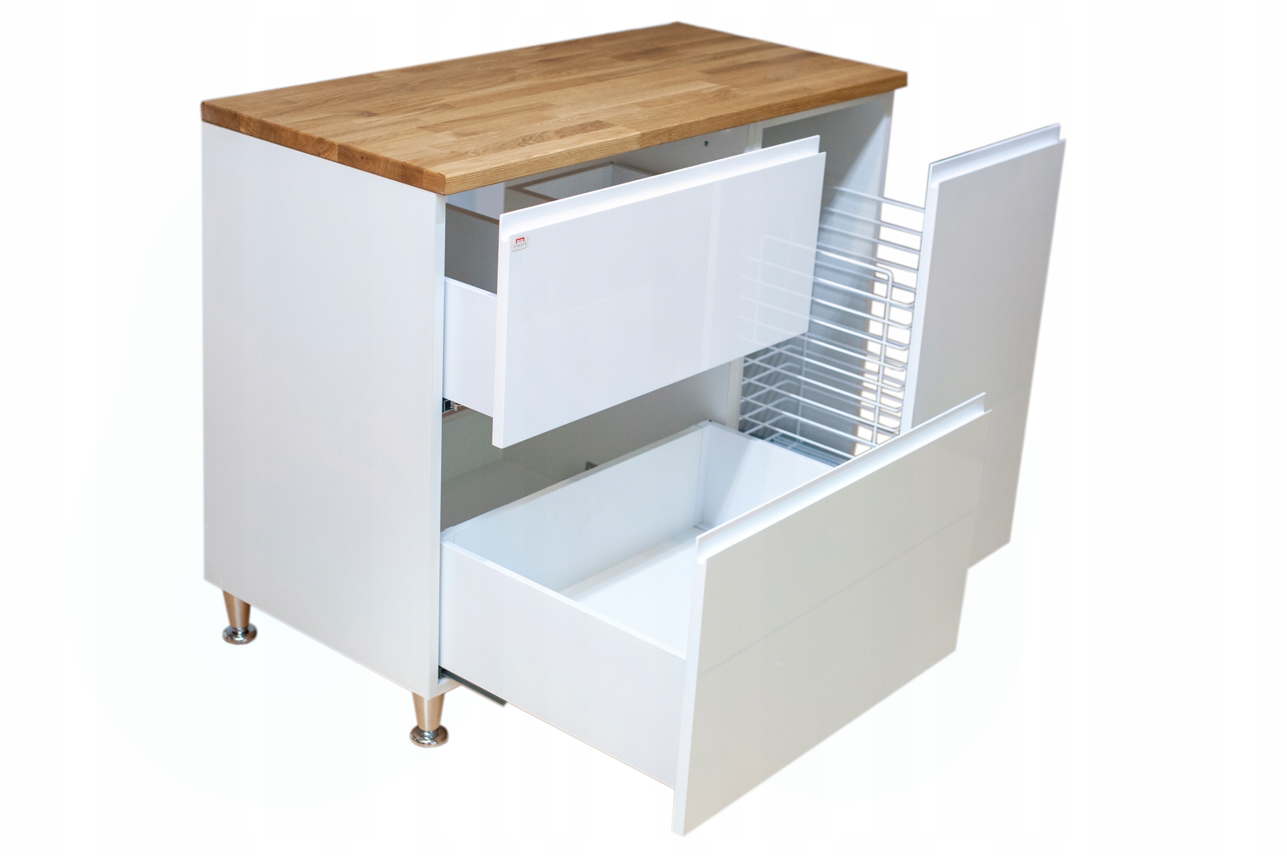 NOWOCZESNA SZAFKA POD UMYWALKĘ DREWNO POŁYSK DOMYK Marka inna