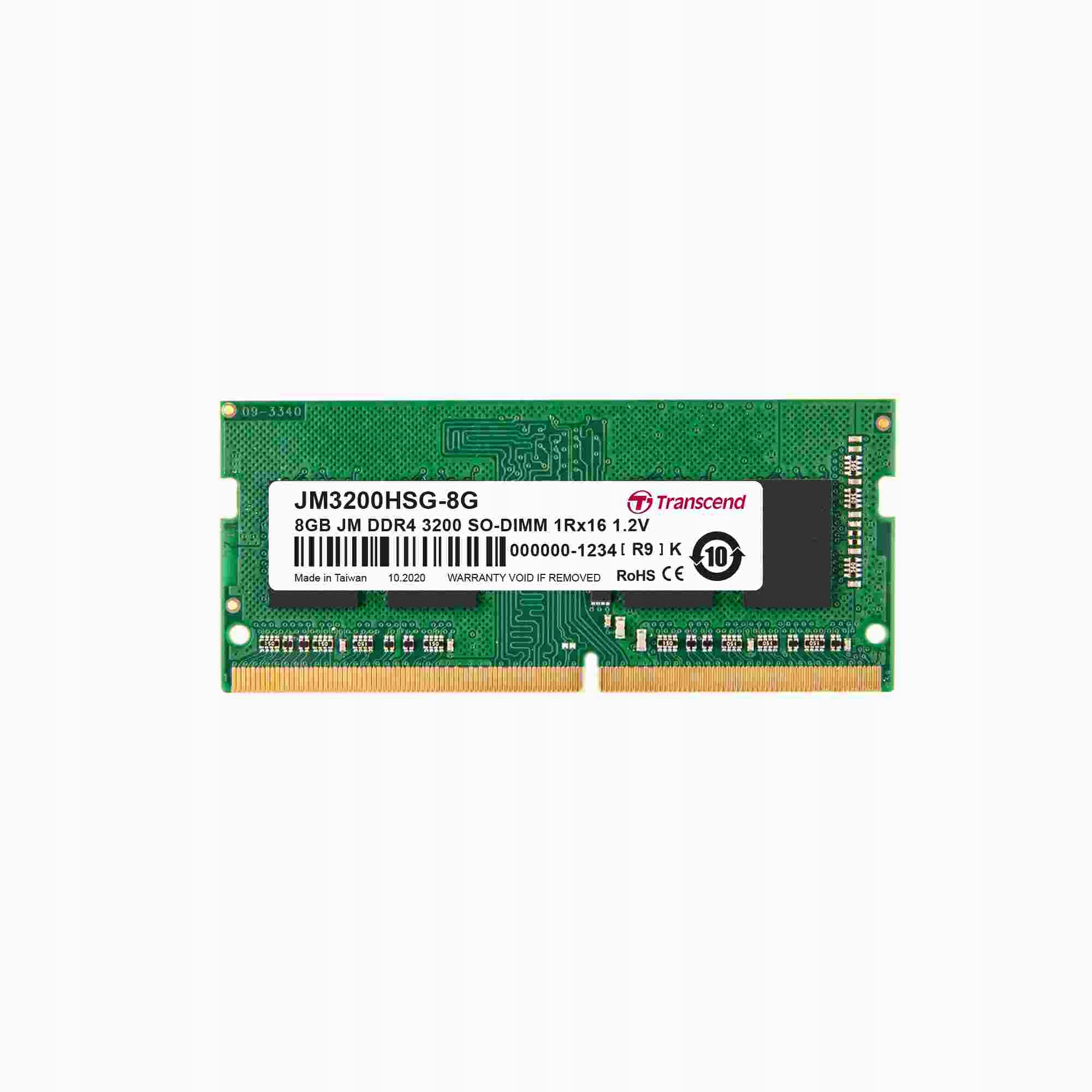 Sodimm DDR4 8GB 3200MHz Transcend 1Rx16 1Gx16 CL22 1.2V JM3200HSG-8G