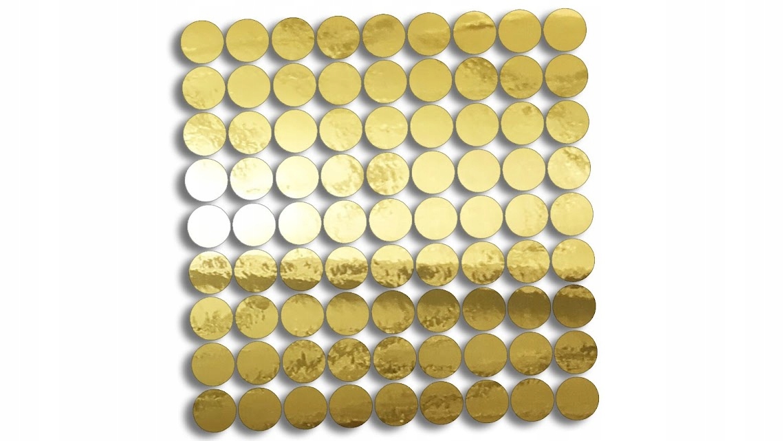 

Naklejki kółka, kropki 81 sztuk złoty chrom