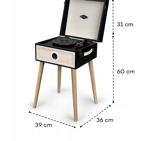 Gramofon Auna Sarah Ann DAB czarny Wbudowany przedwzmacniacz nie