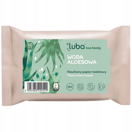 

Papier Toaletowy Nawilżany Woda Aloesowa 50szt