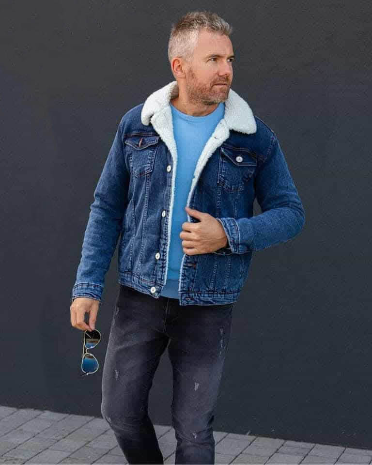 Laid Back bunda pánská 15892 jeans džínová s kožíškem 3XL jeans