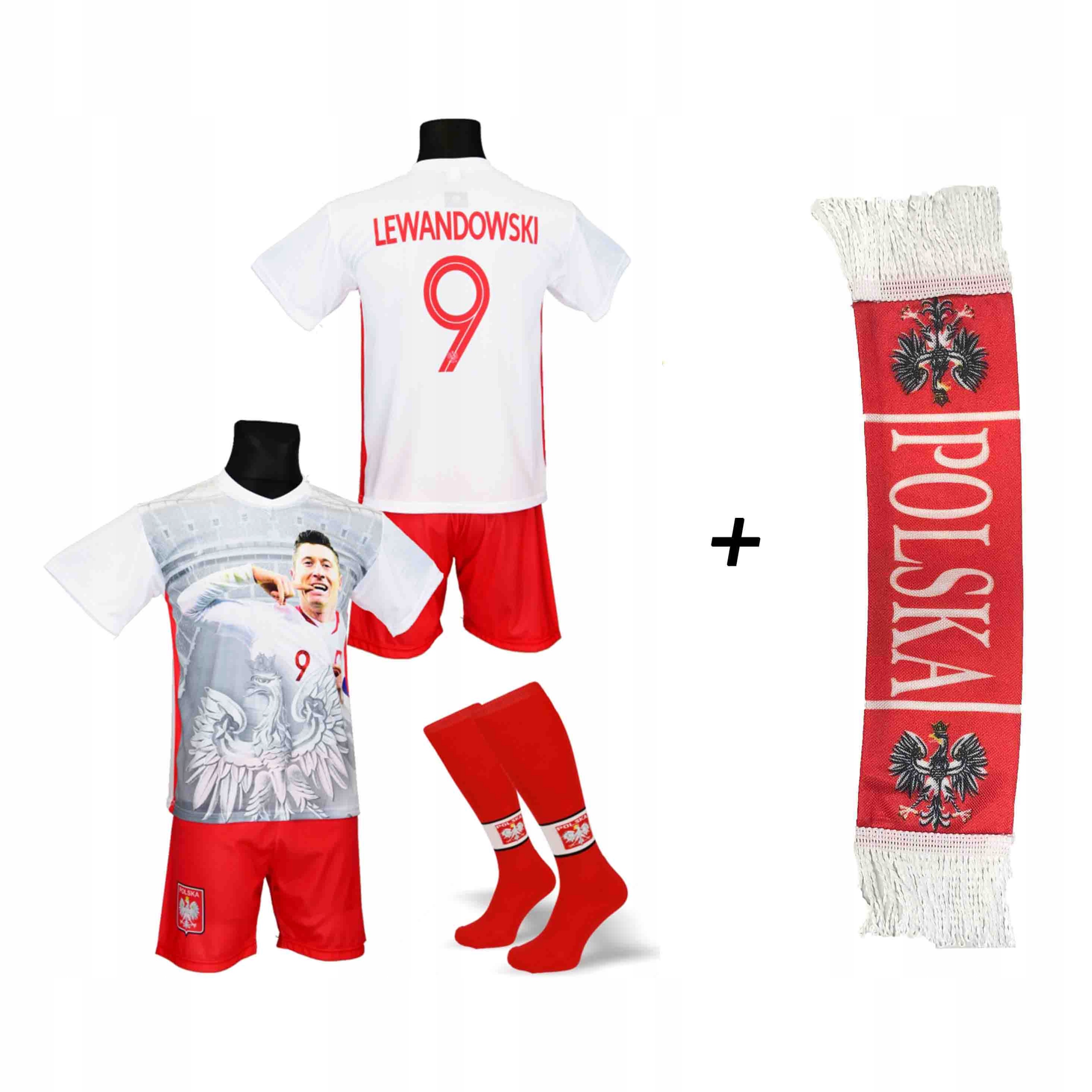 

Lewandowski Polska Foto strój komplet + getry 128