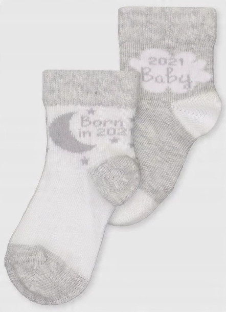 

Tu skarpetki „Born in 2021” 2-pak roz 12-24 m