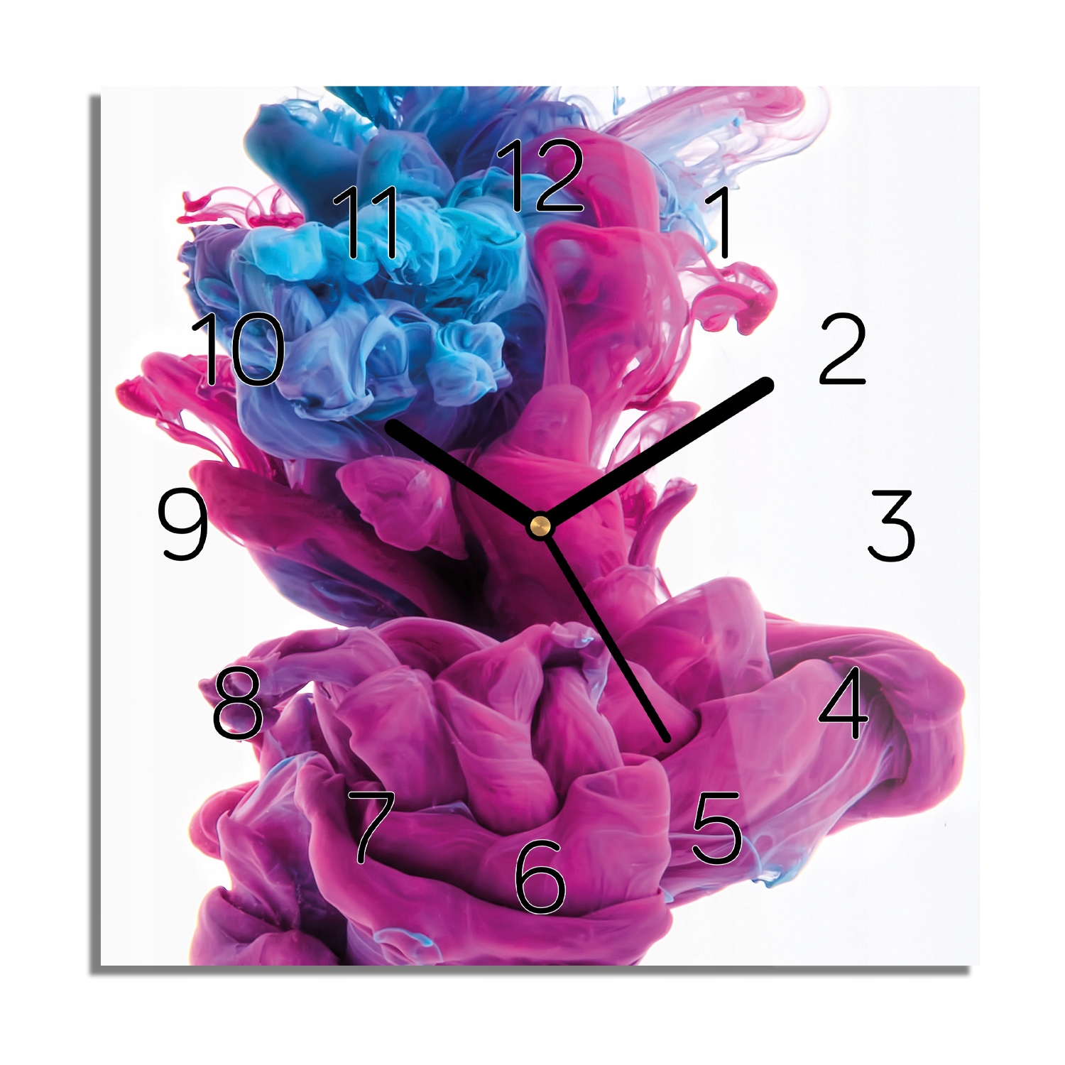 

Fioletowy dym zegar szklany ścienny 30x30 z foto