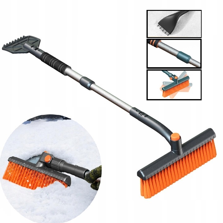 Teleskopická kefa na odpratávanie snehu, škrabka na ľad, sklo, auto