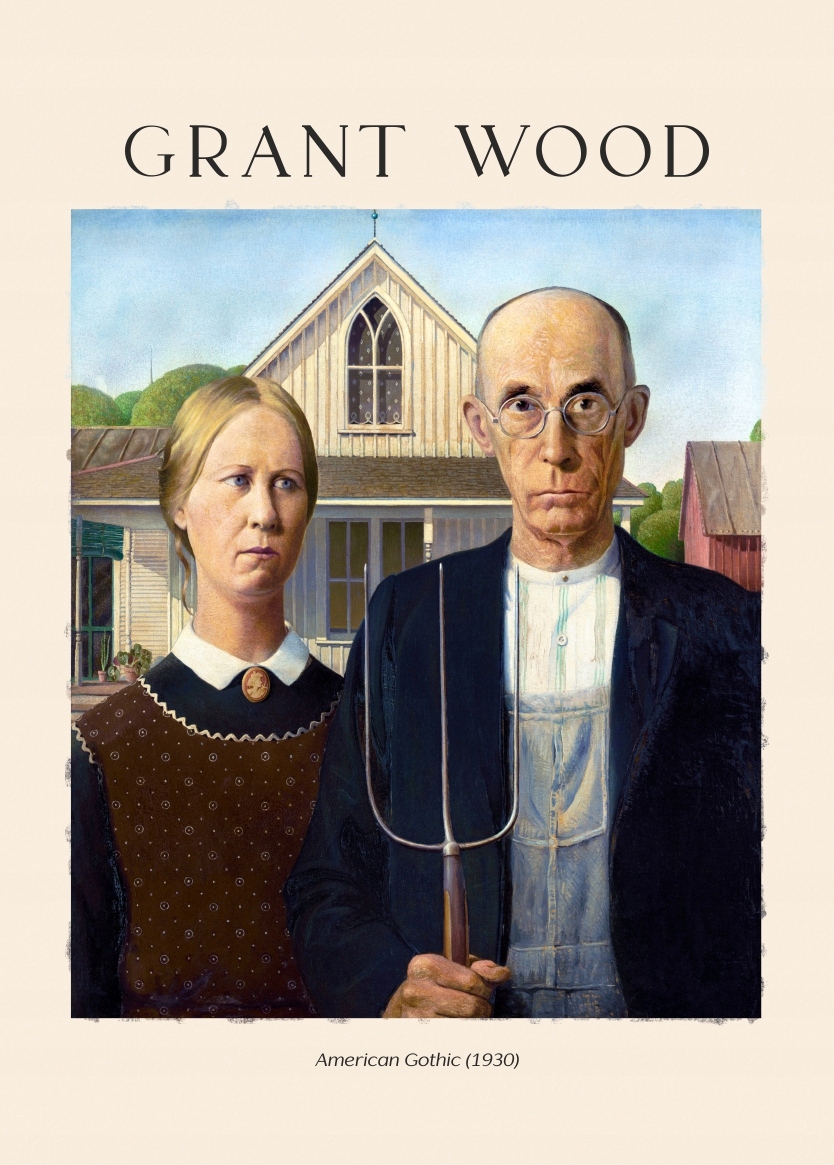 

Grant Wood American Gothic Plakat 21x30cm #241