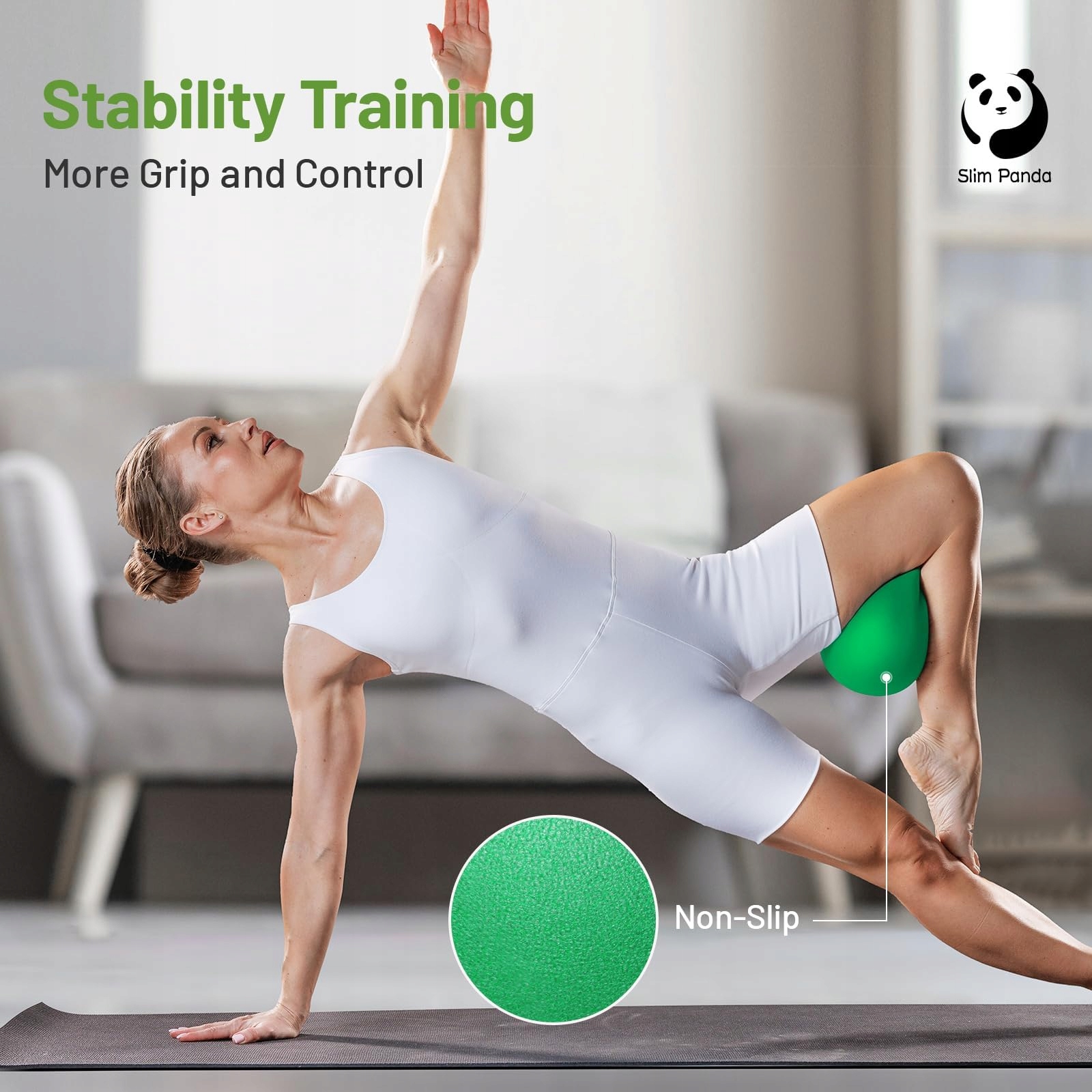 SLIM PANDA Piłka Gimnastyczna 23-25cm Pilates Yoga Fitness Balans Domowy — miniatura 4