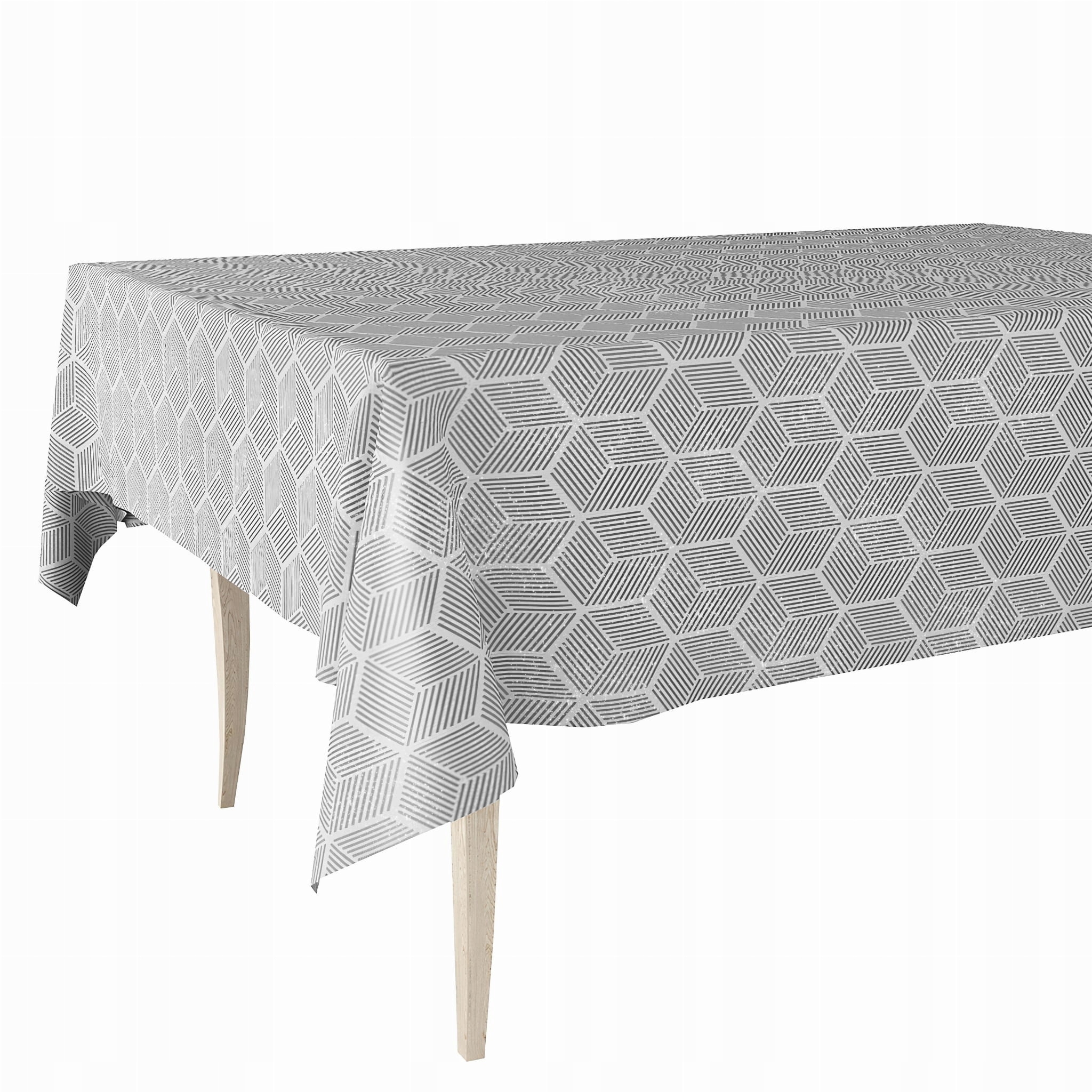 Cerata Hrubá Premium Ubrus Na Polyesteru Šedá Figurky Šestiúhelníkové 140x500