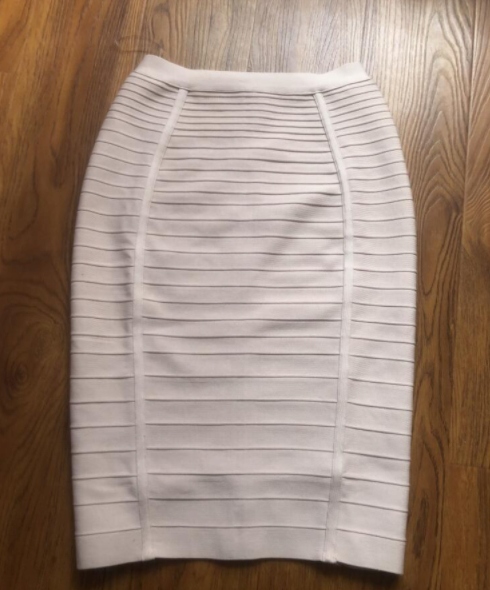 SPÓDNICA MIDI BANDAŻOWA PROSTA OBCISŁA DOPASOWANA Materiał dominujący rayon