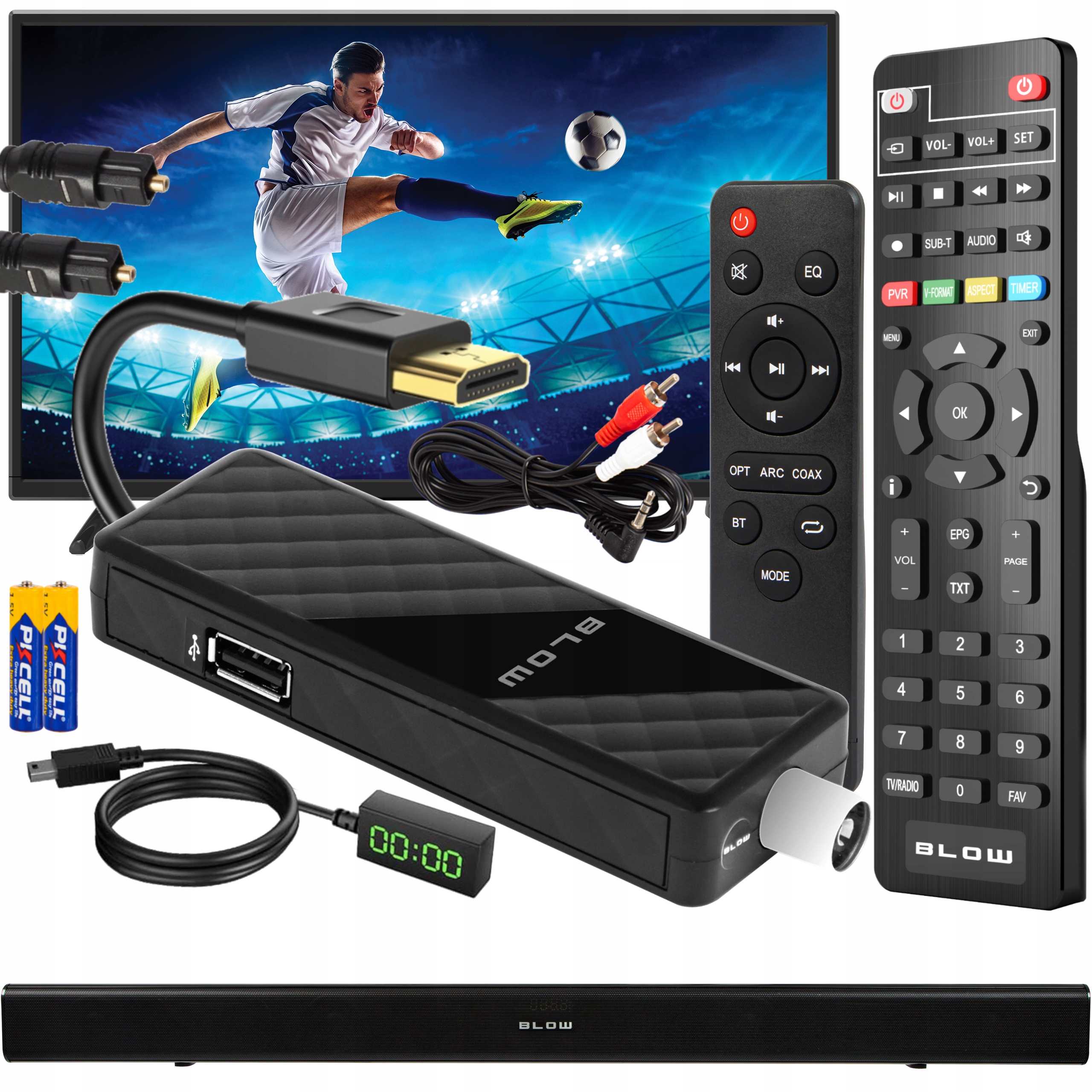 Dekodér Tuner Tv DVB-T2 Hevc H.265 Full Hd Mini Stick Pilot Set Soundbar