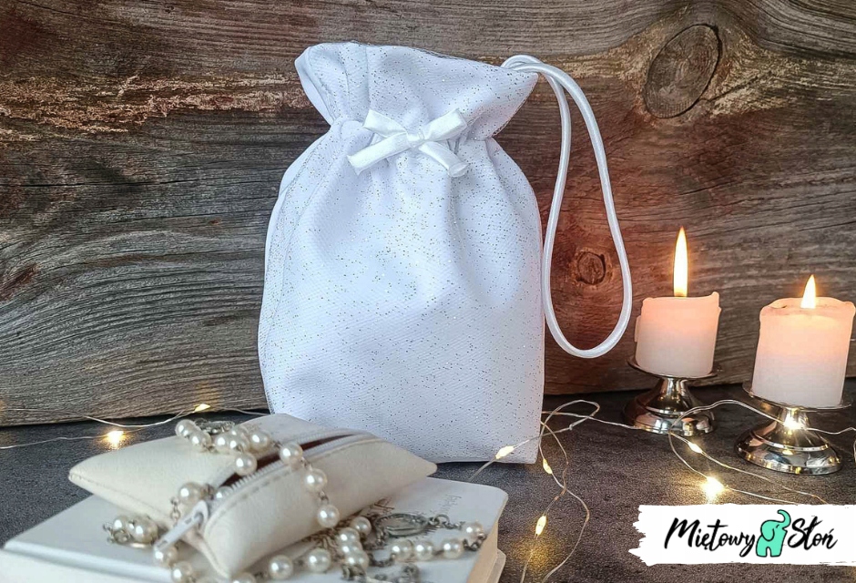 Komunia ~ Torebka komunijna / worek ~ złoty brokat