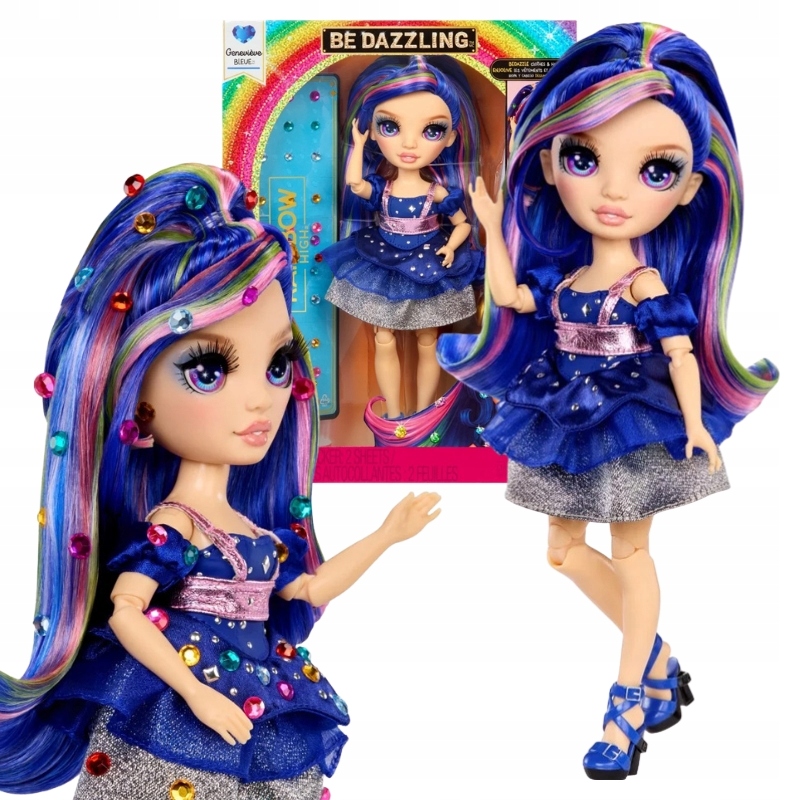 Rainbow High Be Dazzling Zestaw Lalka Genevieve Bleue Akcesoria 4+