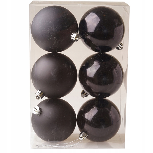

Bombki 6szt 8cm mat/poł czarne