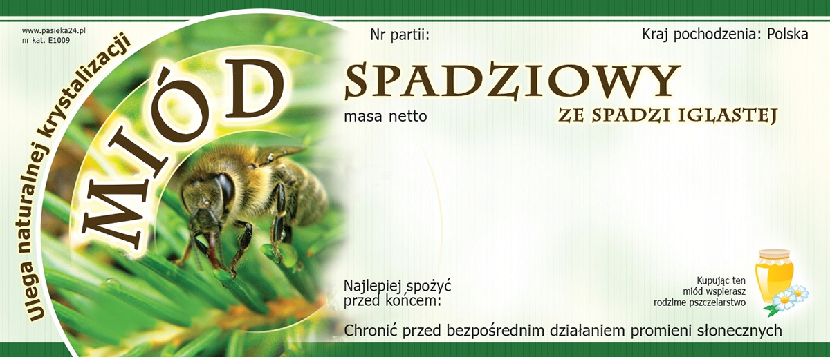 

Etykieta naklejka na miód 116x50mm Si 100szt E1009
