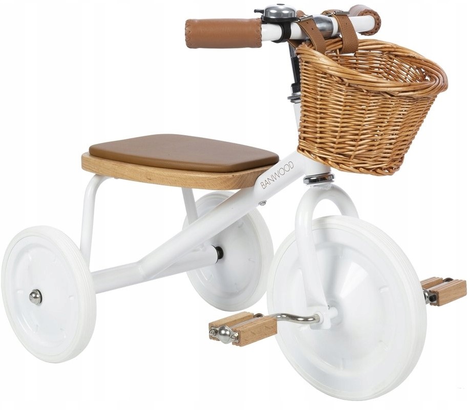 Banwood Eko Rowerek 3-kołowy Trike 2-6 lat +koszyk +dzwonek biały