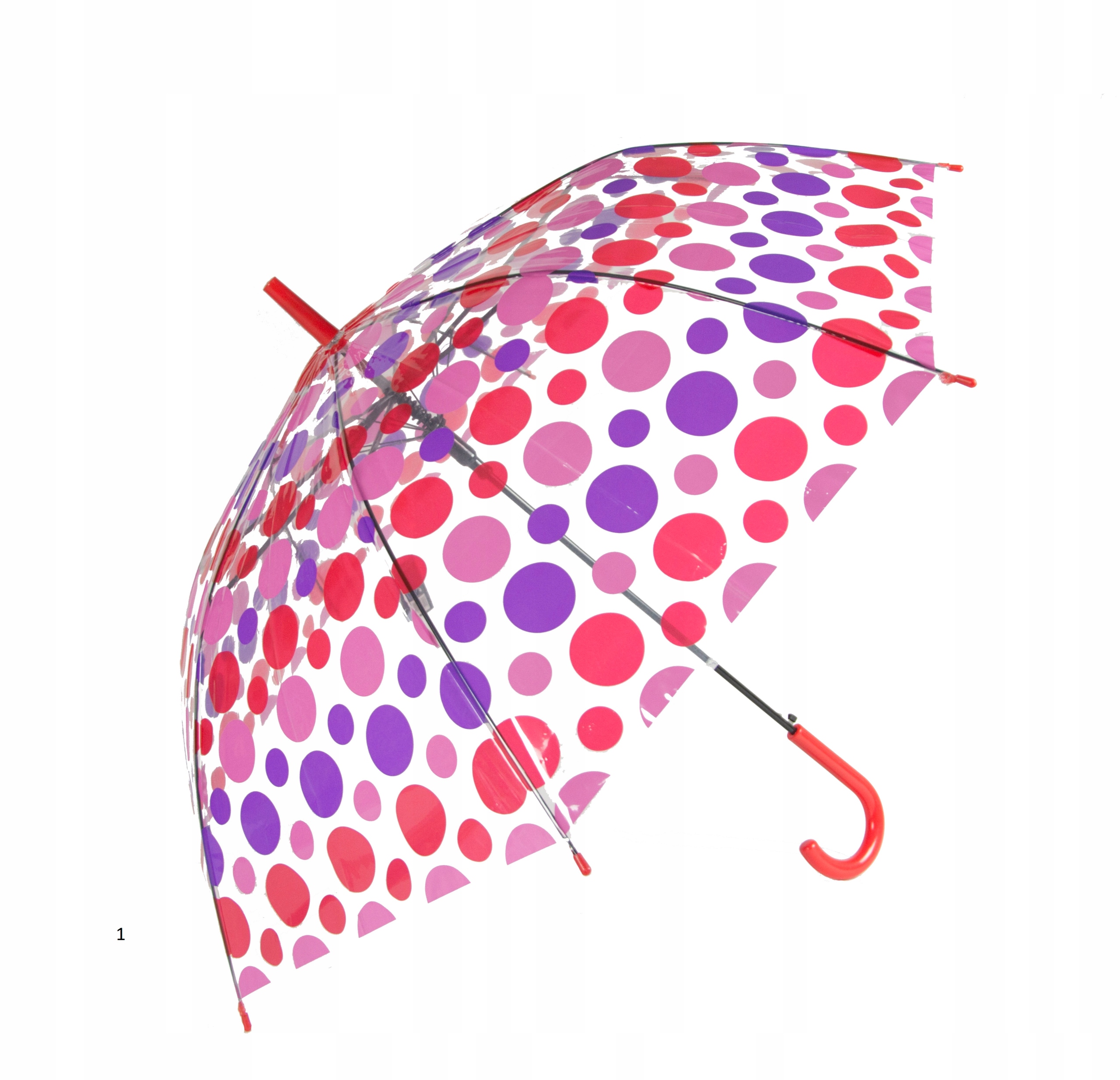 

Duży przeźroczysty parasol w koła kropki Kolory