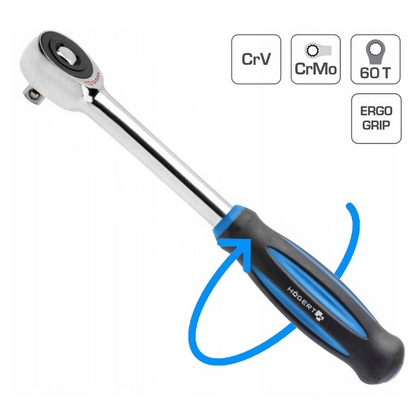 

Grzechotka Obrotowa 1/4'' Hogert HT1R374 60 Zębów