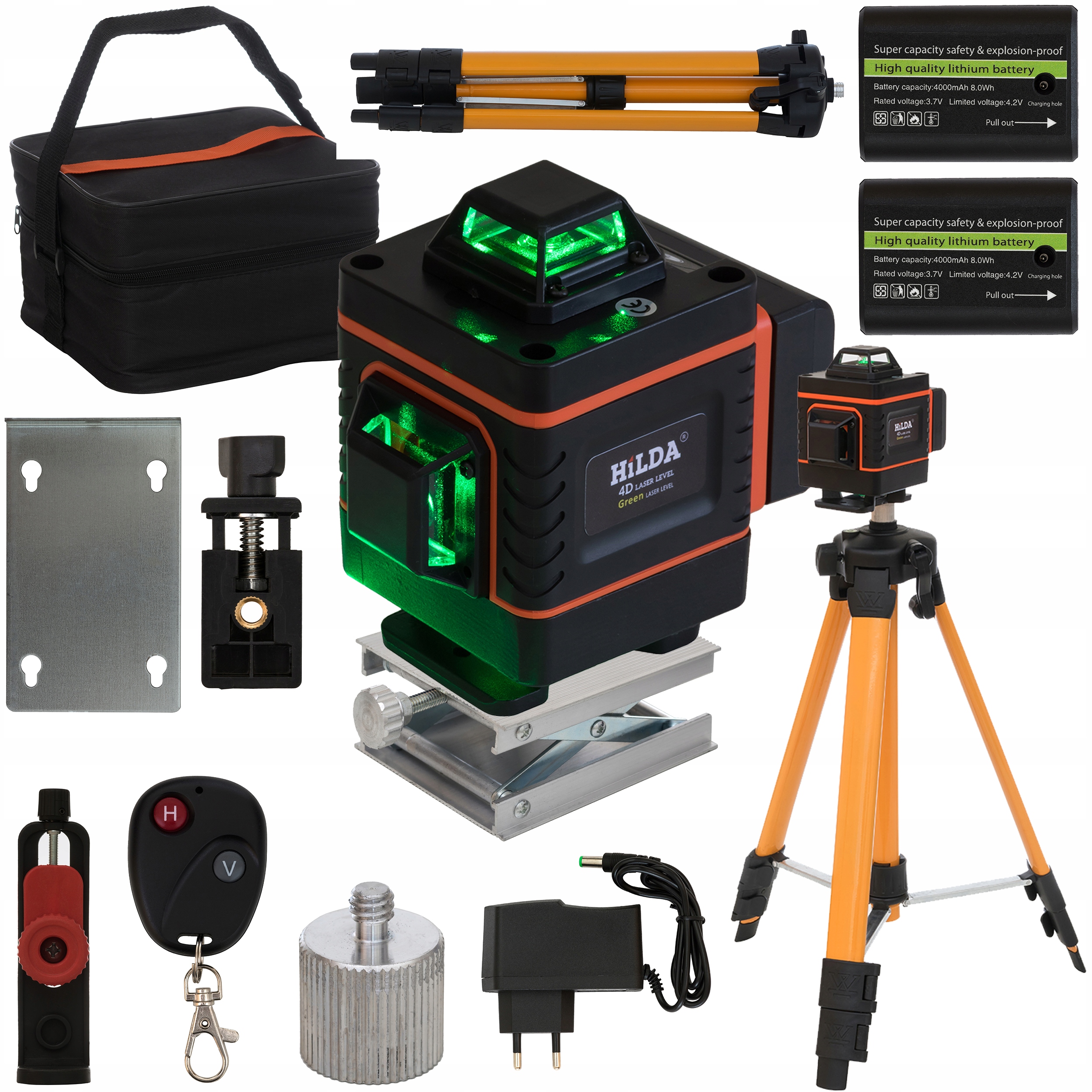 

Poziomica Laserowa 360° Laser Krzyżowy 4D + Statyw
