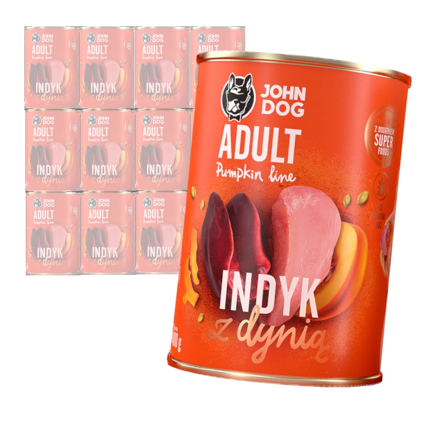 John Dog Adult Krůta Vlhké Krmivo Pro Psa 12x400g
