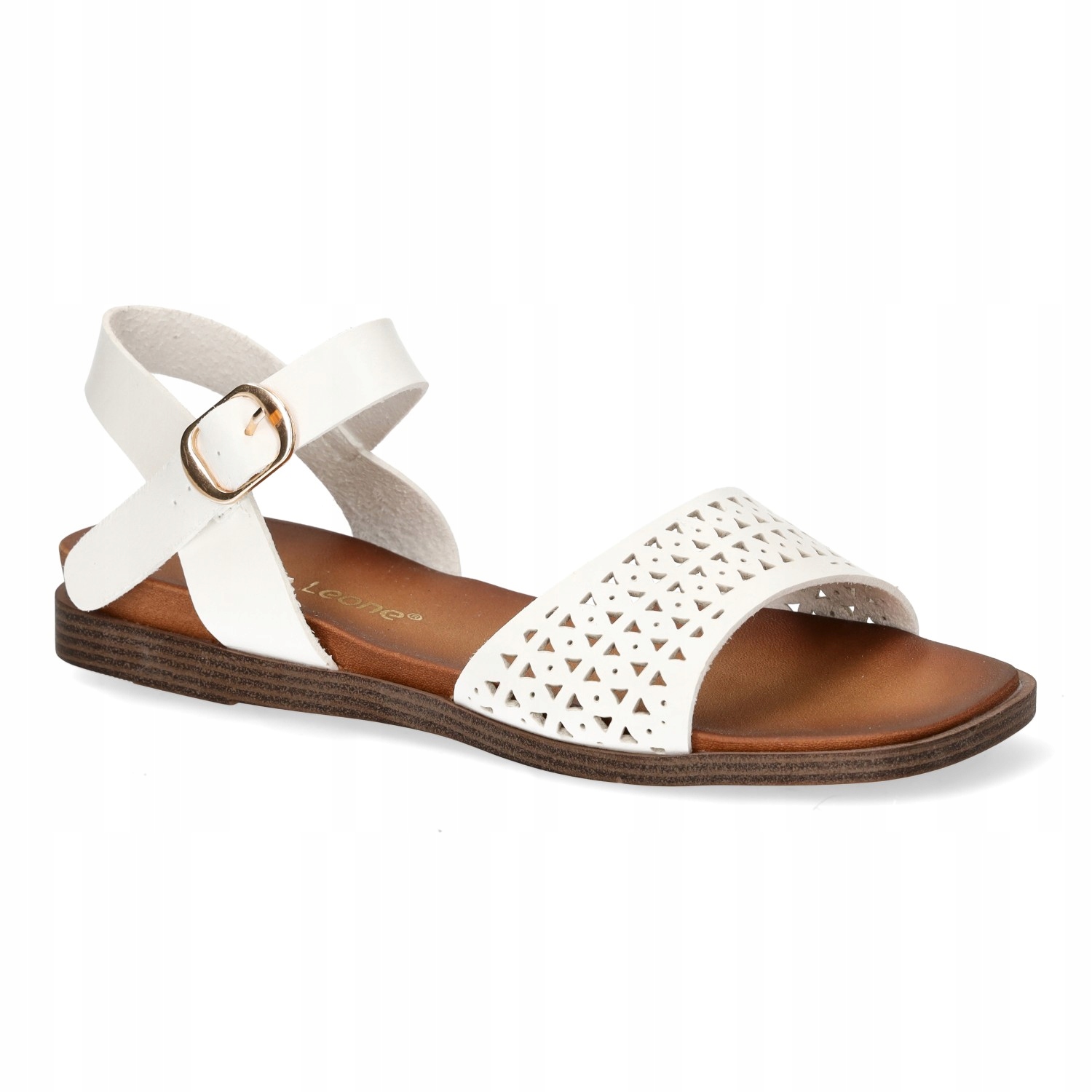 SANDAŁY DAMSKIE NA PŁASKIM OBCASIE SK075H SERGIO LEONE ECO SKÓRA R.39