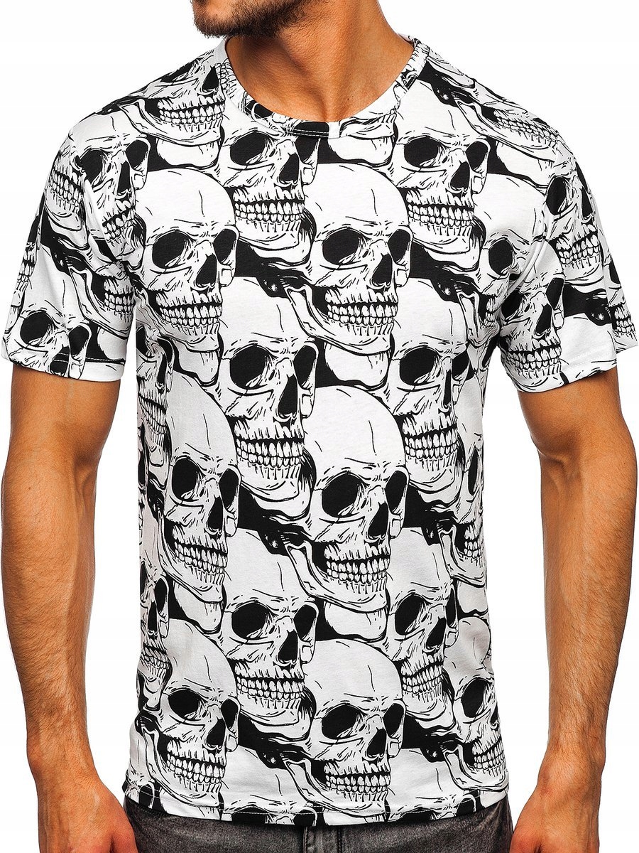 

T-shirt Męski Z Nadrukiem Biały 14928 DENLEY_2XL