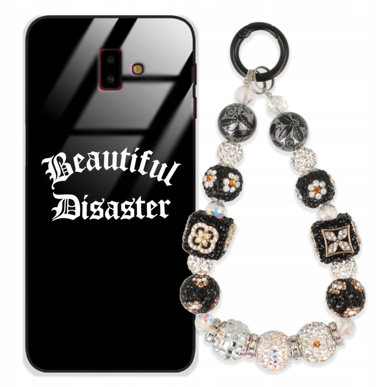 Puzdro Pre Samsung J6 Plus 2018 Glass Kľúčenka Štýlové Prémiové Puzdro