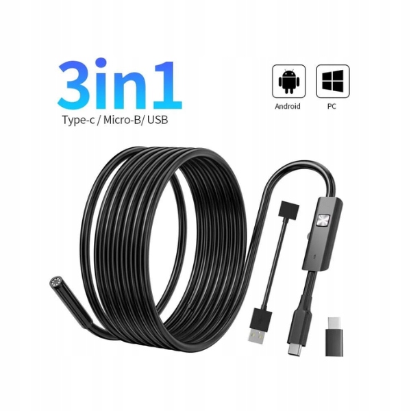 Kamera endoskopowa Led 3 in1, 2m, 1 szt.