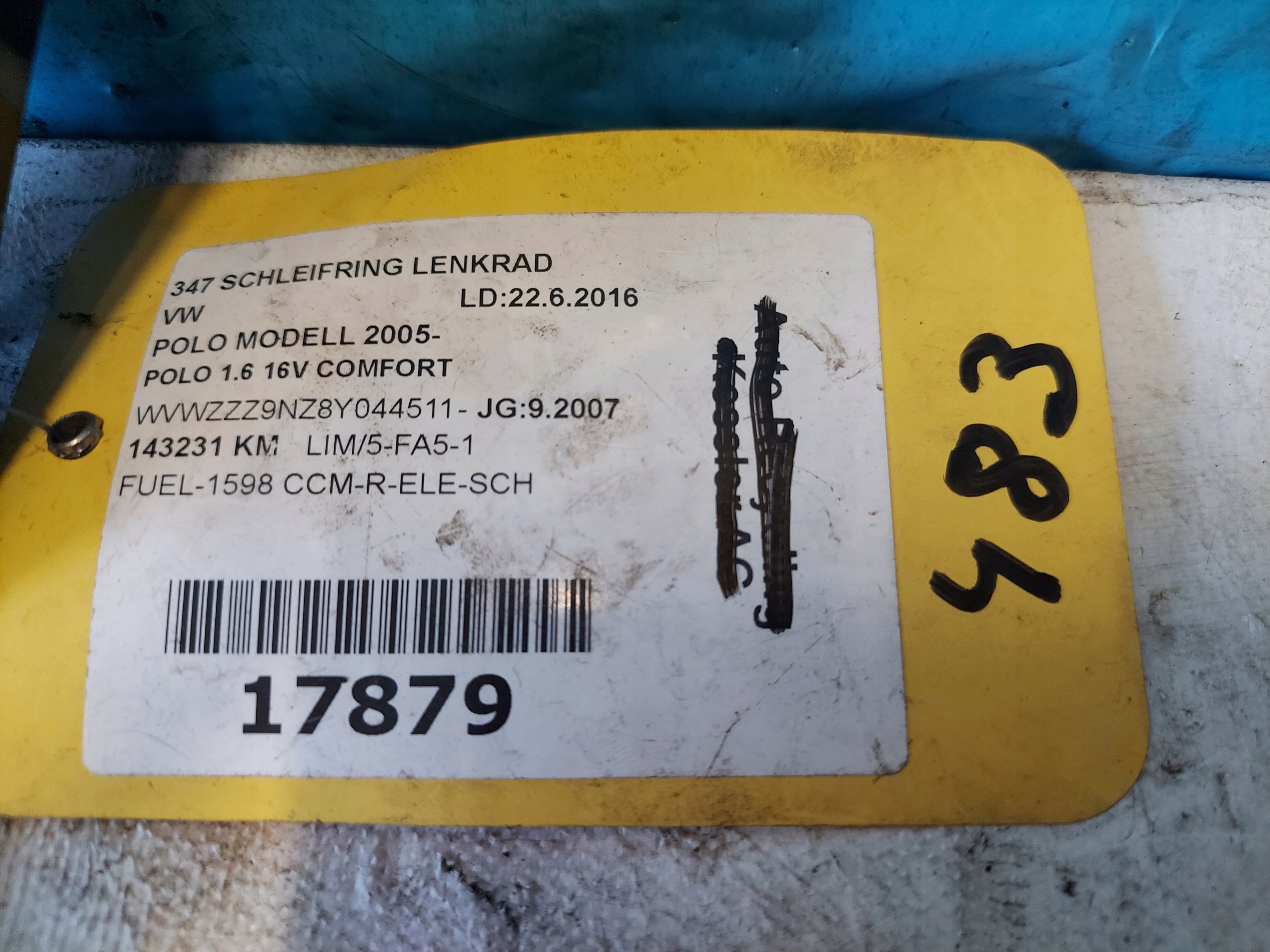 ring airbag IBIZA III POLO 9N 283.396