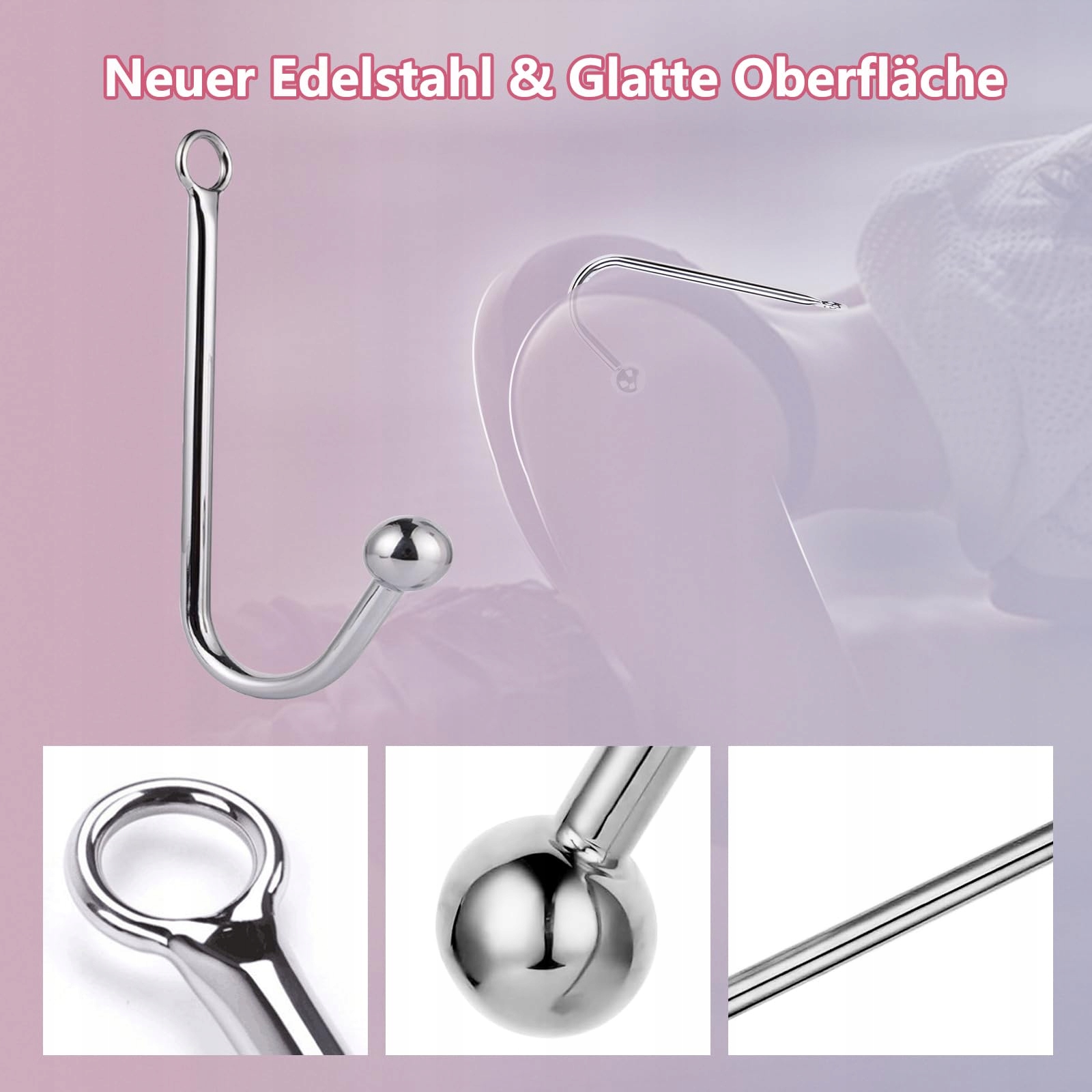 BDSM Zestaw Bondage Z Hakami Analnymi Kajdanki I Obroża Fetysz SM — miniatura 5