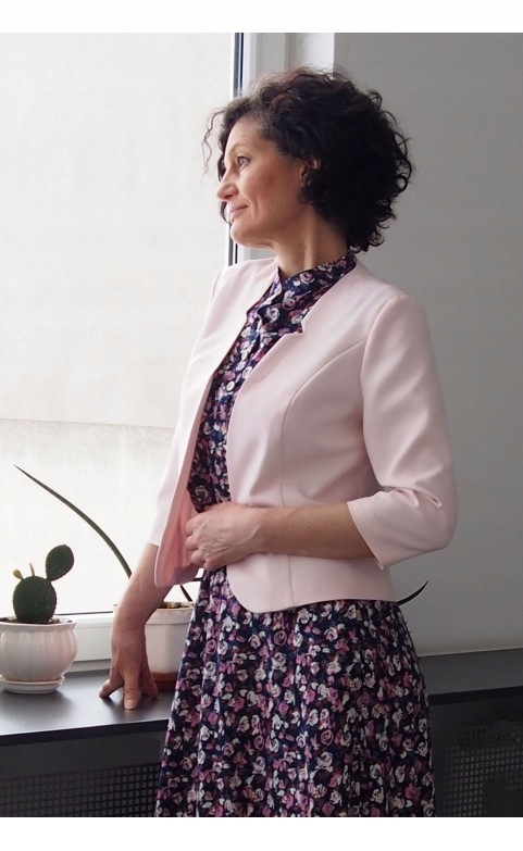 

Niezapinany Elegancki Żakiet Bolerko Różowy 42