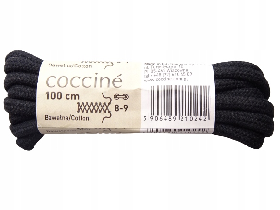 

Sznurowadła sznurówki 100 % bawełna 100 cm czarne
