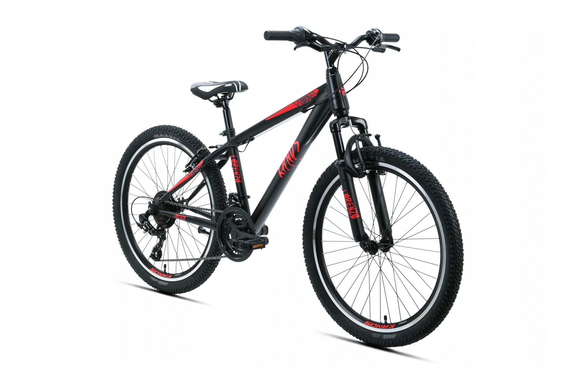 Rower młodzieżowy Mtb koła 24'' Kands Lorenzo czarno-czerwony 2026