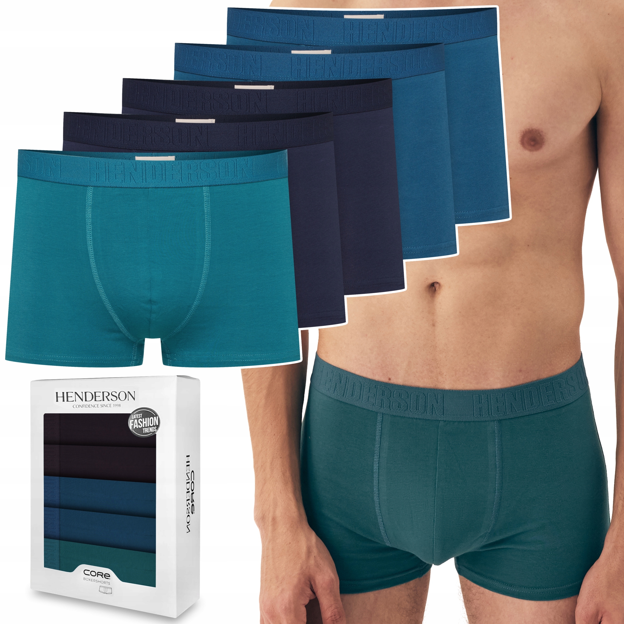 Henderson 42695 Solid pánské boxerky slipy bavlněné 5-PAK 3XL