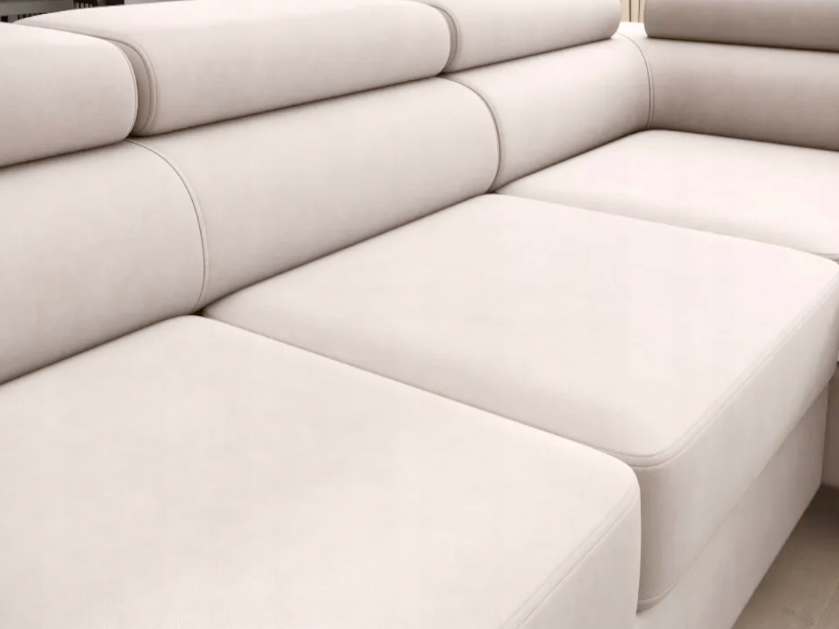 Moderní Rohová Sedací Souprava Rozkládací 275x203x91 Opěrky hlavy kontejner Aurora O-sofa