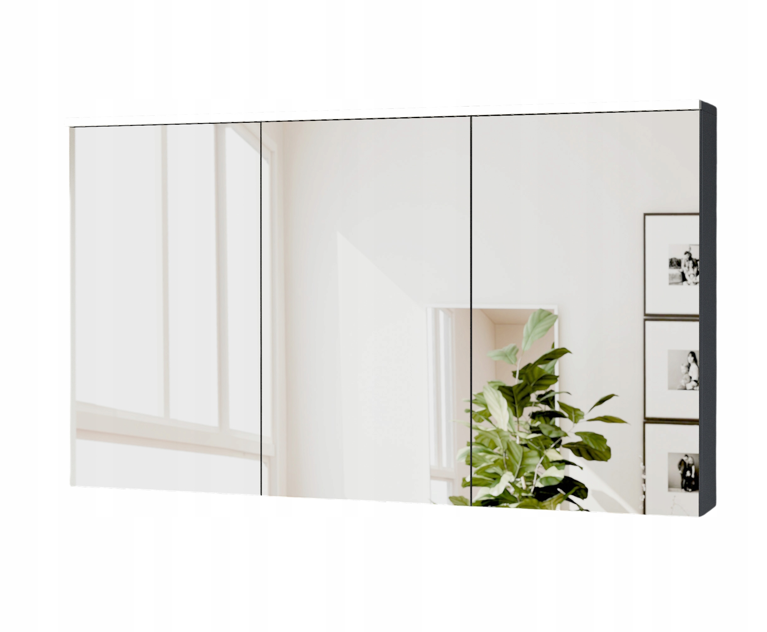 Szafka łazienkowa Solo oświetlenie Led lustro 120 cm antracyt mat