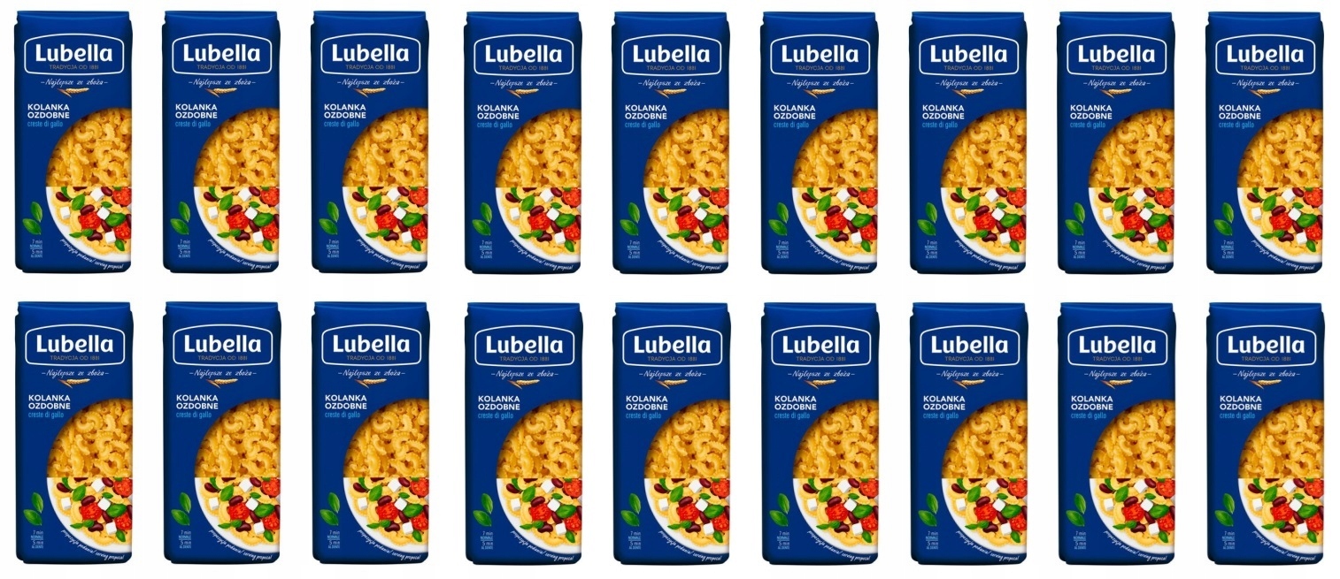 Levně 18 x 400 g Lubella Creste di Gallo Těstoviny Kolínka ozdobné Karton