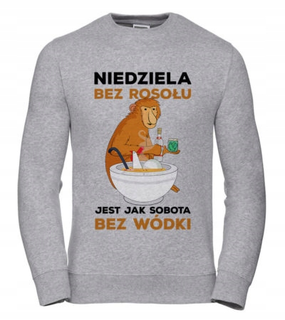 Pánská Mikina Neděle bez vývaru je jako sobota bez vodky L Šedá Dárek pro M