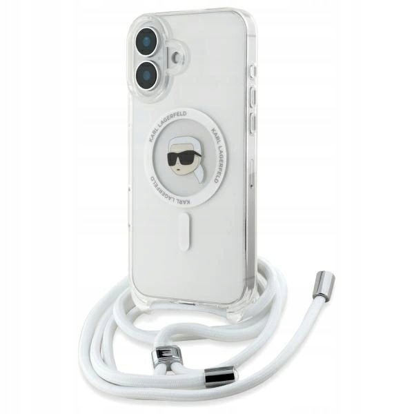 Pouzdro Karl Lagerfeld Crossbody IML Karl Head MagSafe pro iPhone 16, průhledné