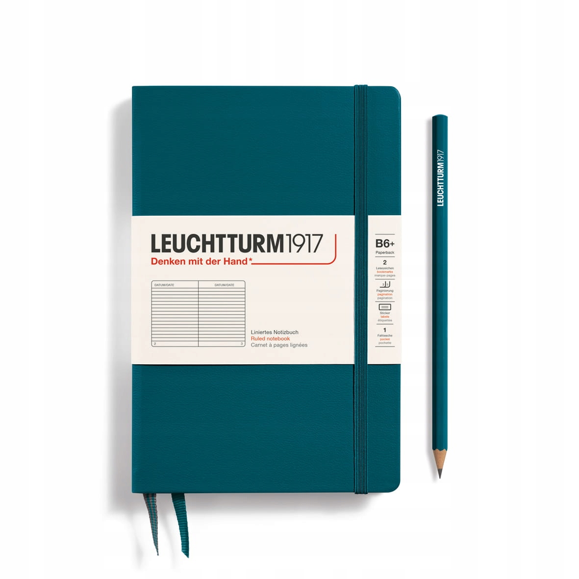 Notatnik Leuchtturm1917 Paperback B6+, Twarda Oprawa, Linie, Morski