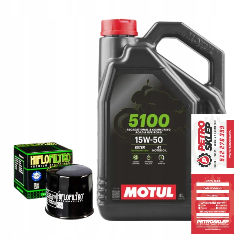 Motul 15W50 5100 MA2 4L Filtr Oleju Hiflo
