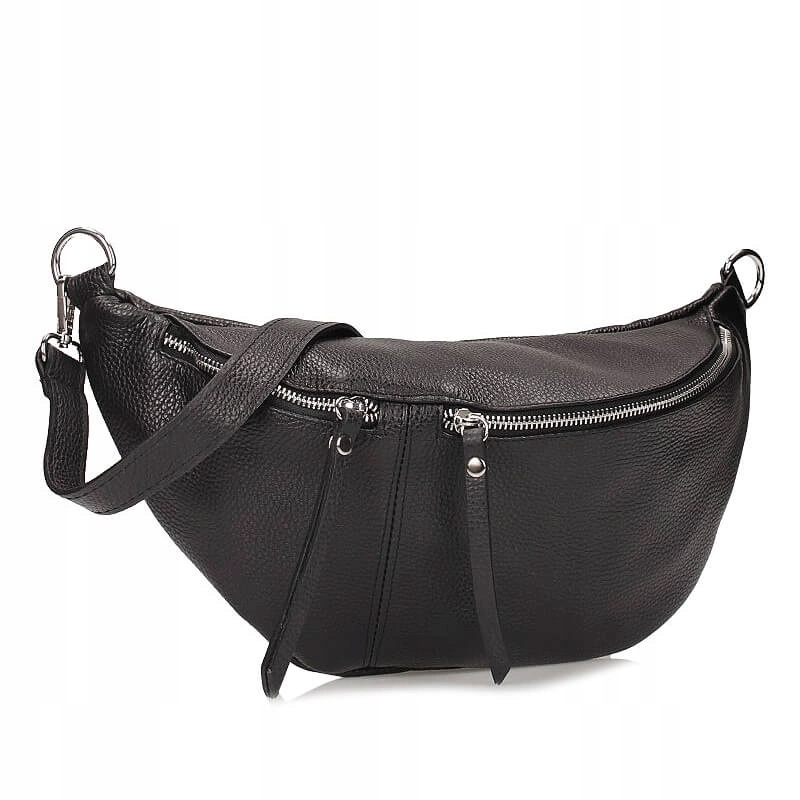 Módní stylová ledvinka Sáček Toscanio F198 Černá