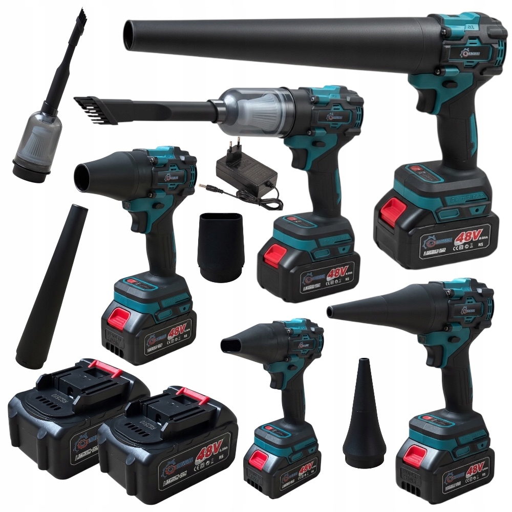 Dmuchawa Akumulatorowa 3w1 Odkurzacz 2x Aku Zestaw Dysze Bezprzewodowa