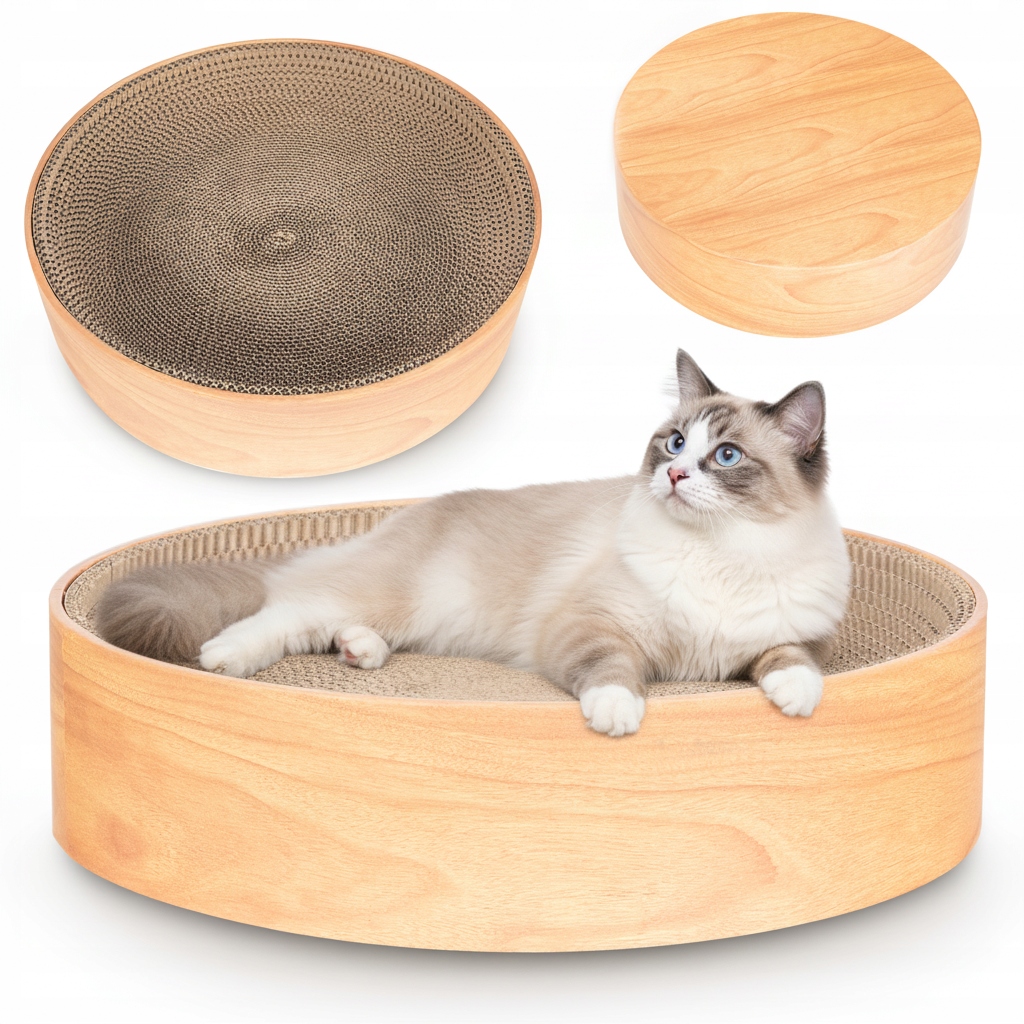 Levně Škrabací Stoupky Pro Kočky Pelíšek Ve Tvaru Misky Ekologická Mdf Coil