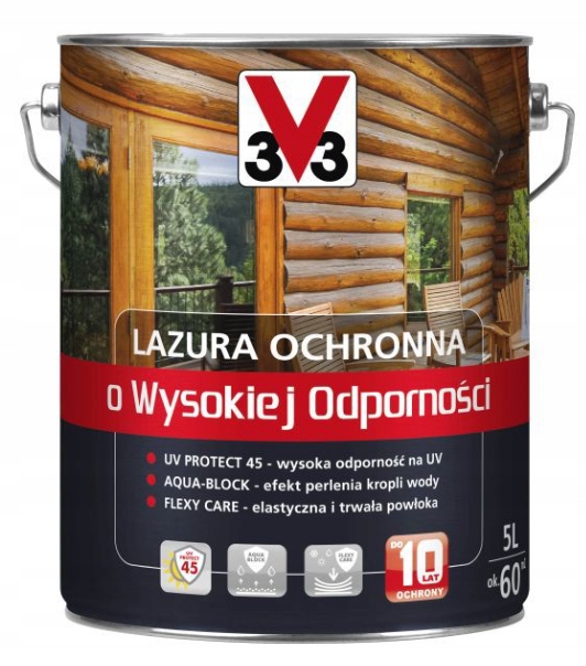 V33 Ochranná lazúra s vysokou odolnosťou do 10 rokov ochrany antracitová 5L