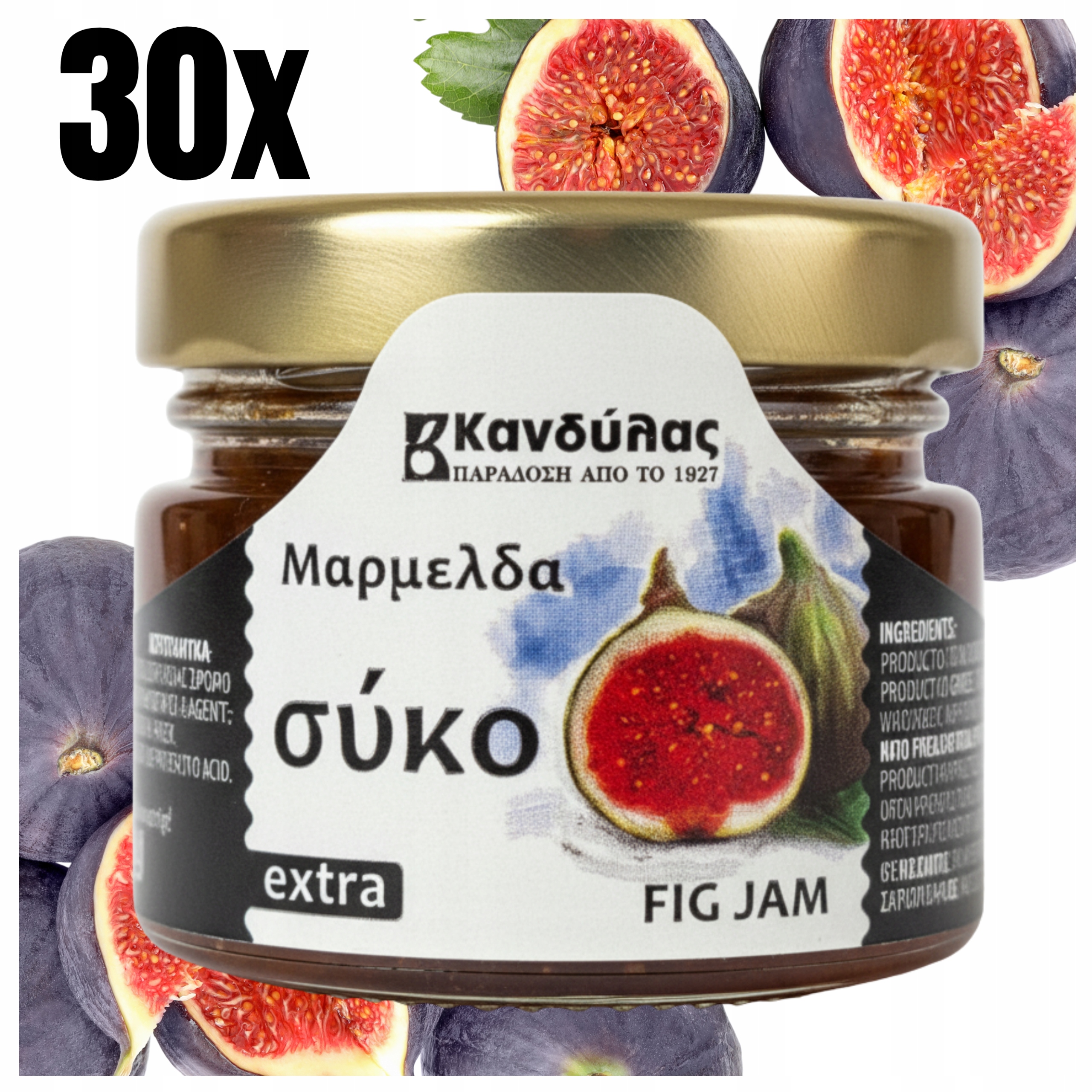 Levně Ovocná Džem Z Fíky 30X 30G Navíc Z Řecka Kandylas Jako Tradiční Dárek