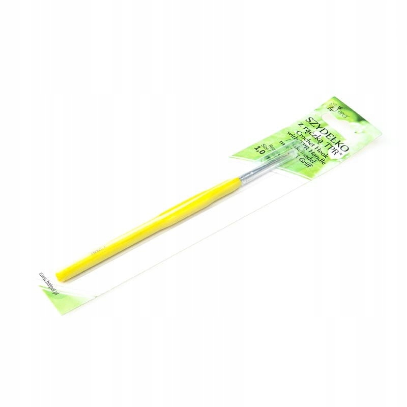 Szydełko z kauczukową rączką Tpr 1,0 mm aluminiowe, Opus crochet hook